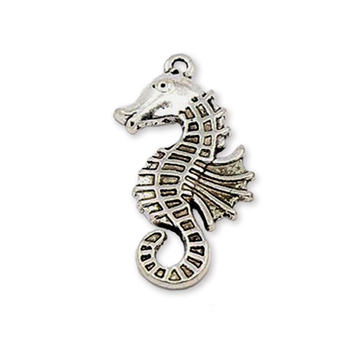 4 Seahorse charms, antique silver