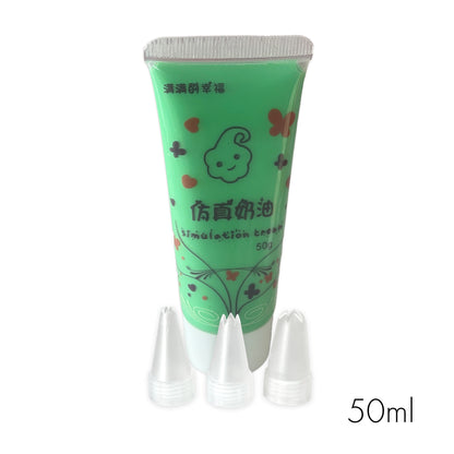50ml Apple Green decoden cream tube, with 3 icing tips