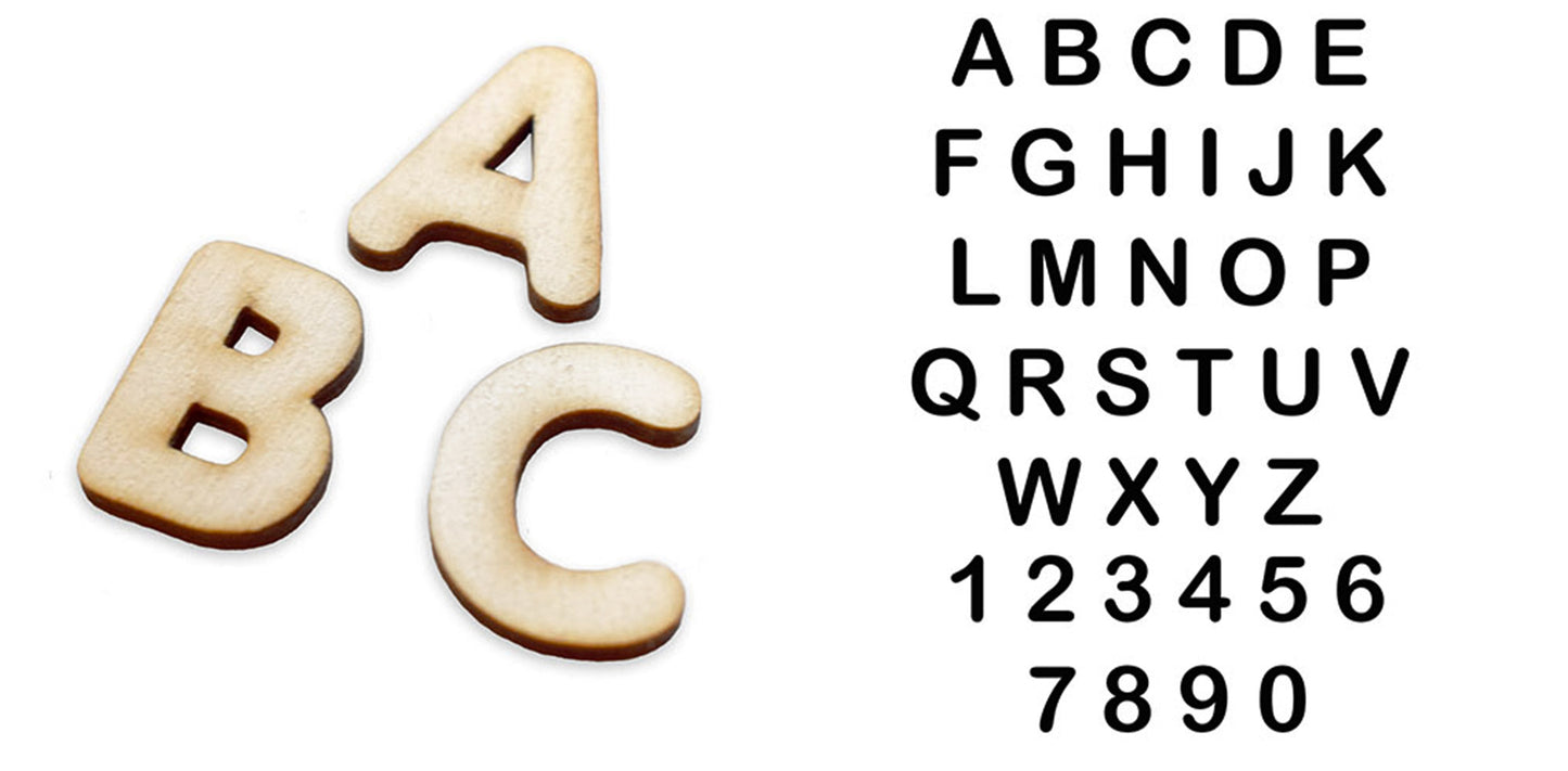 Arial rounded font letter wood blank, Any letter & size