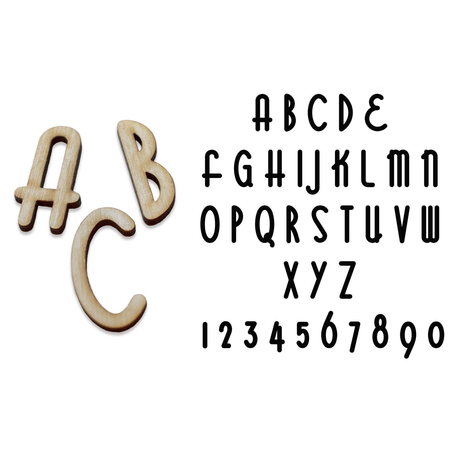 Art Deco font letter wood blank, Any letter & size