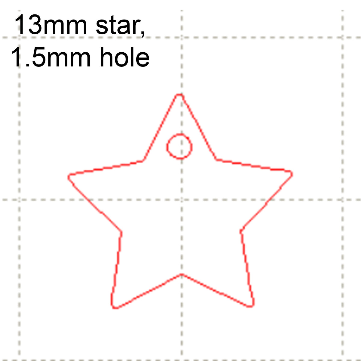 *BR*C* Star charm, 13mm