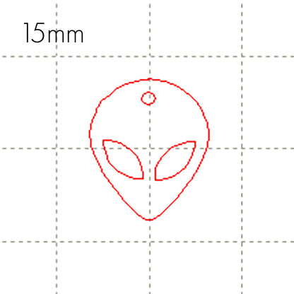 *BR*C* 8 Alien head charms, 15mm