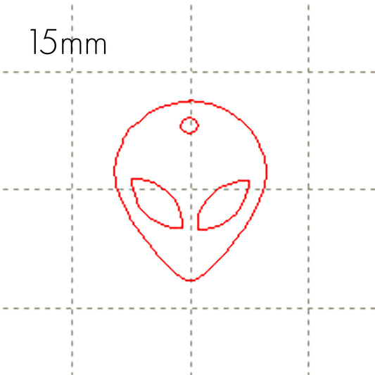 *BR*C* 8 Alien head charms, 15mm