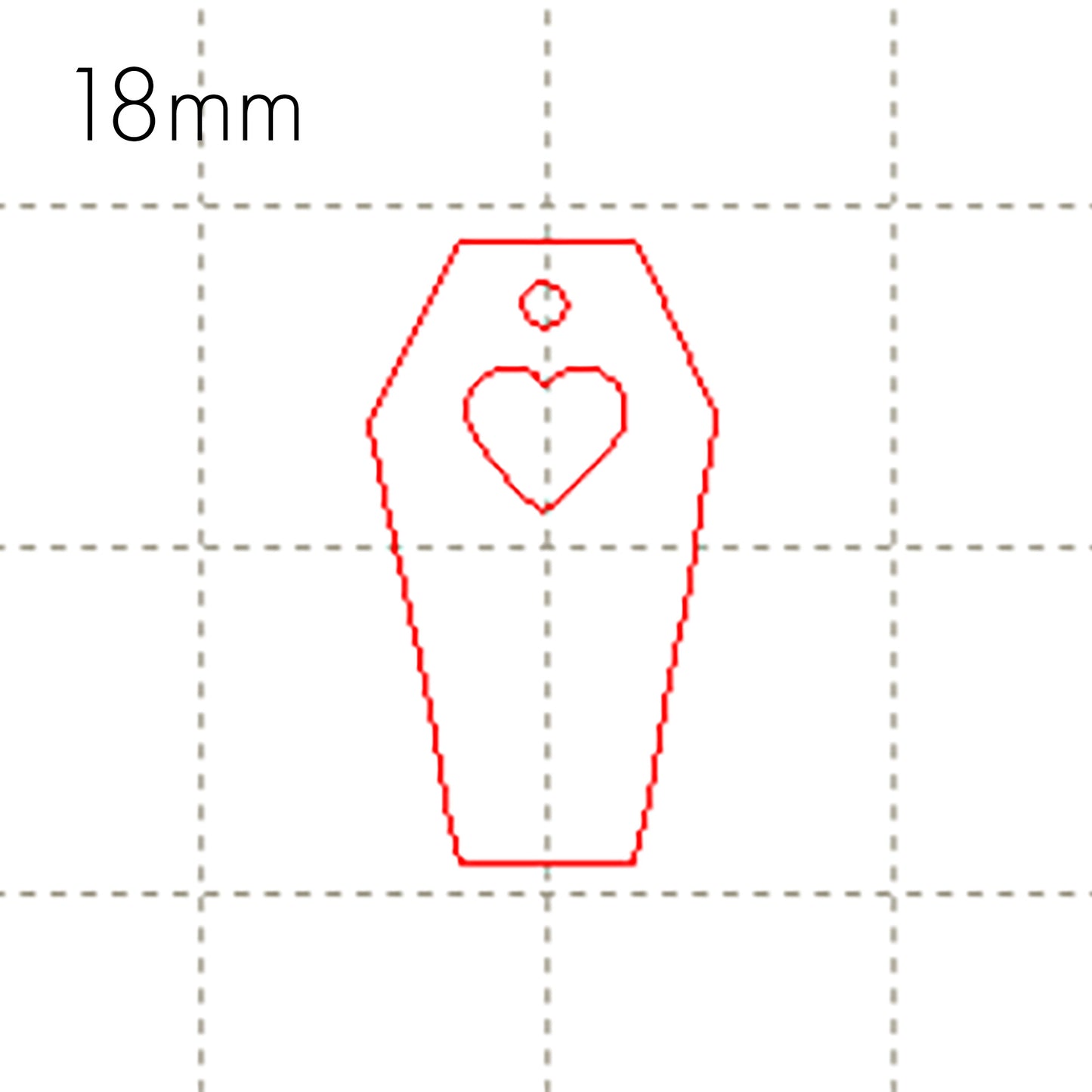 *BR*C* 8 Heart coffin charms, 18mm