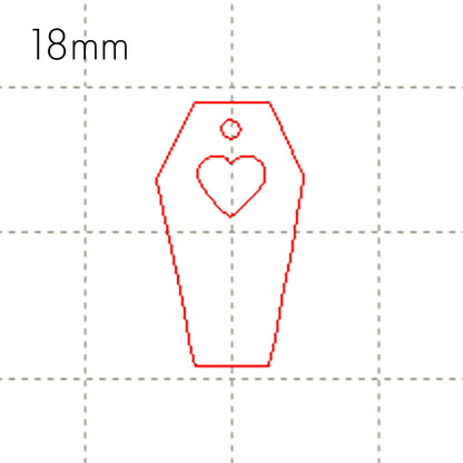 *BR*C* 8 Heart coffin charms, 18mm