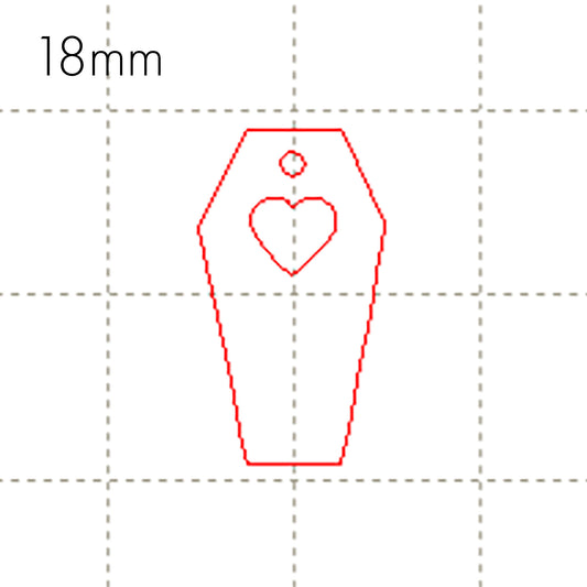 *BR*C* 8 Heart coffin charms, 18mm