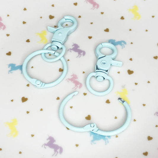 2 x Pastel blue deluxe handbag clasps