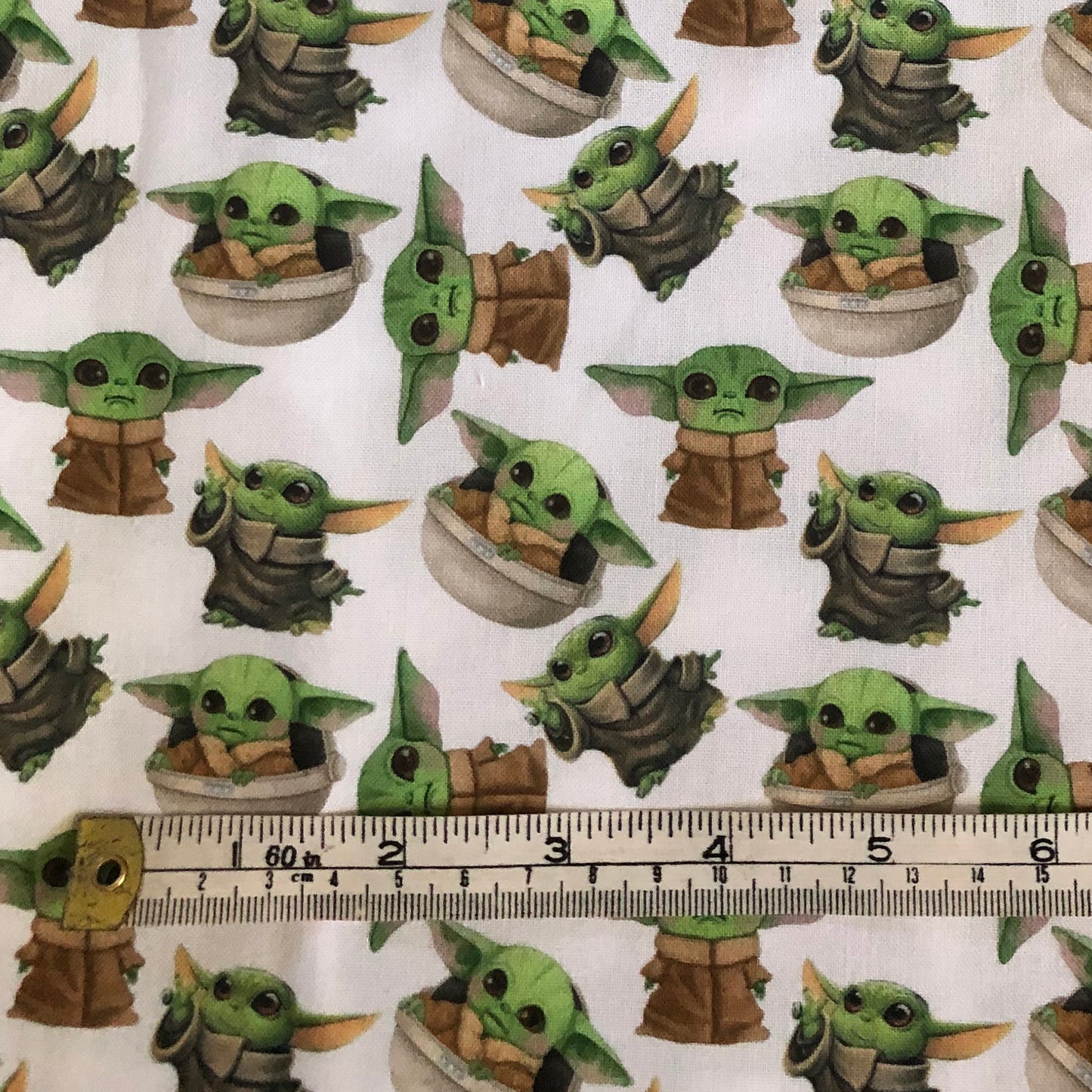 Large offcut Baby Yoda fabric