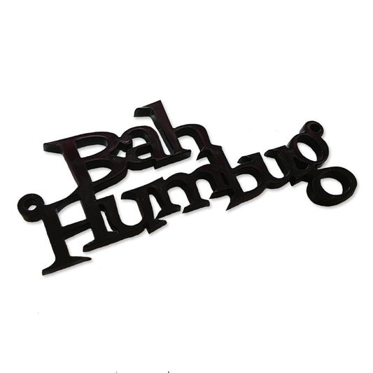 Bah Humbug laser cut word charm