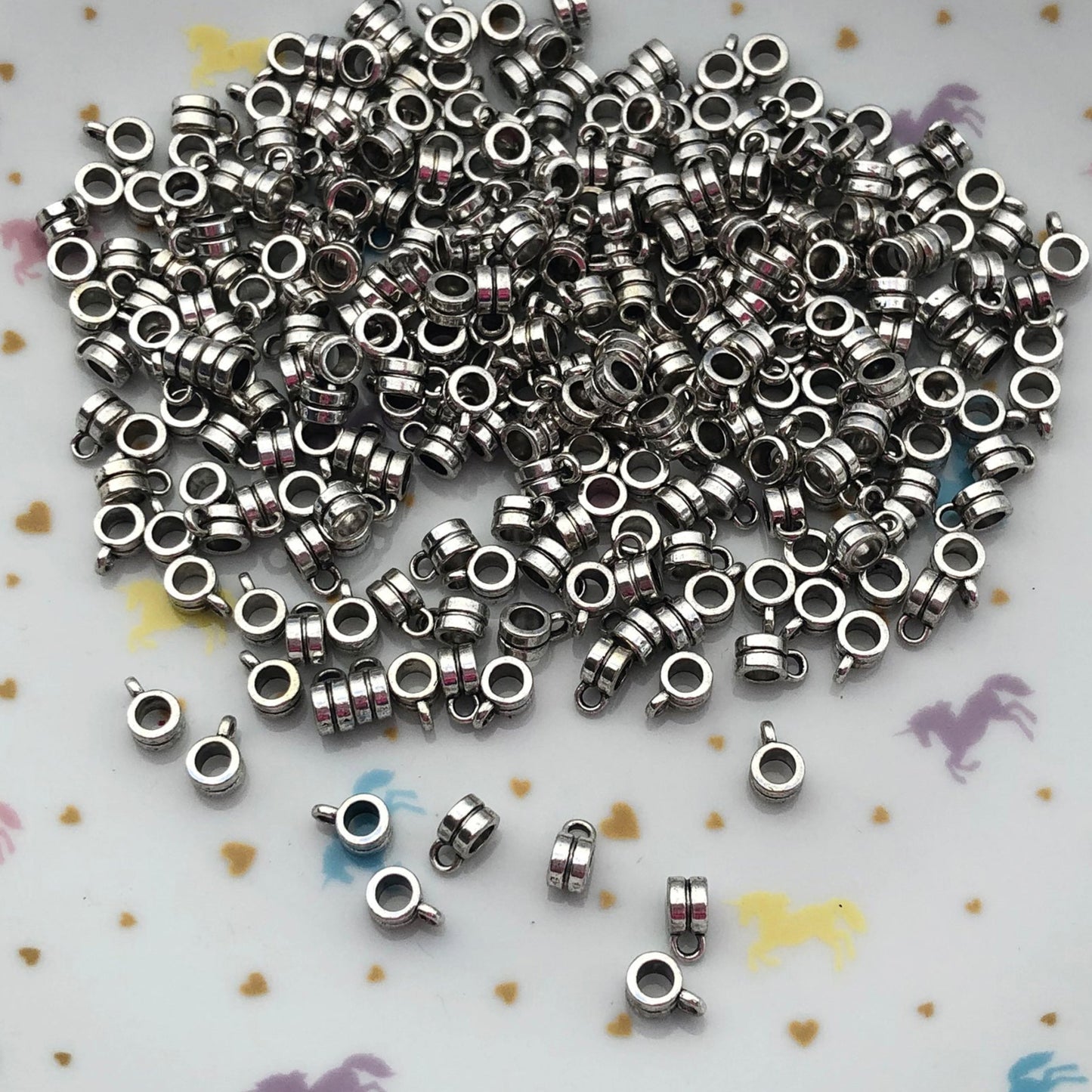 10 Bail bead hanger, silver colour