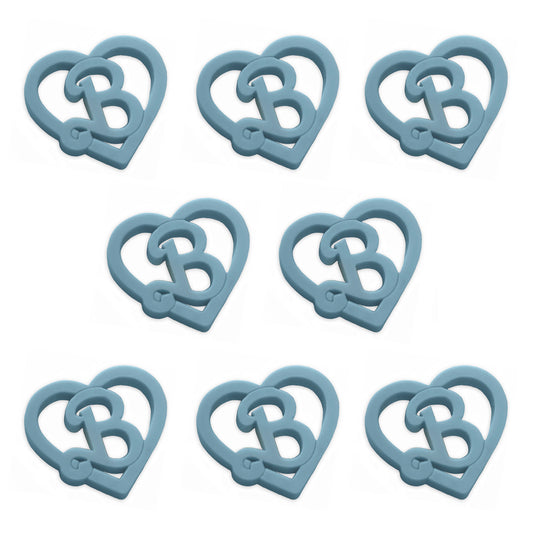 8 Barbie B heart cabochons, laser cut