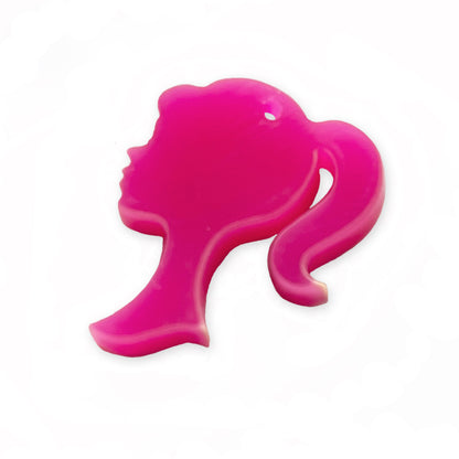 Barbie doll head laser cut charm