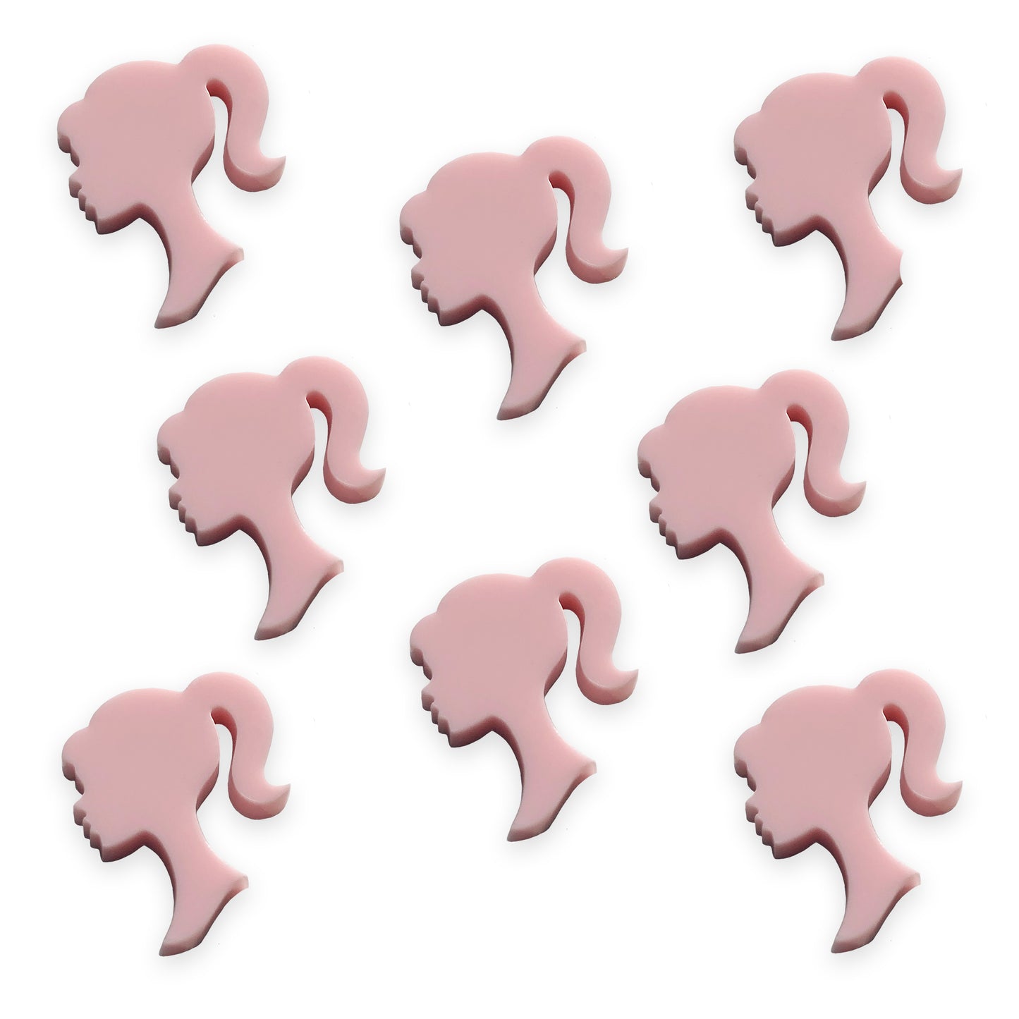 8 barbie head cabochons, laser cut