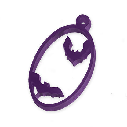 Bats oval UV resin bezel charm