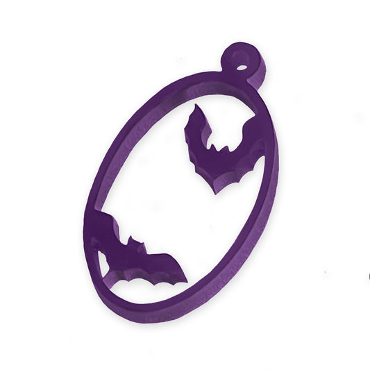 Bats oval UV resin bezel charm