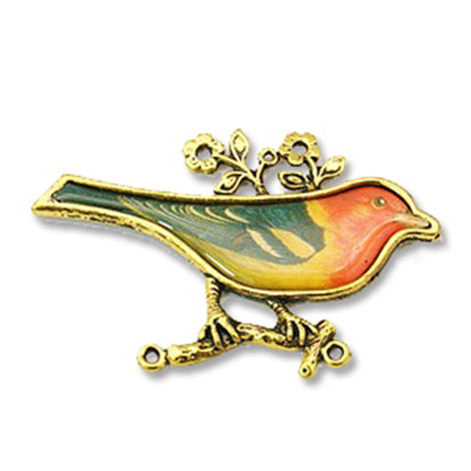 1 Bird image metal link charm