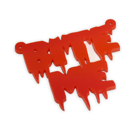 Bite me laser cut word charm