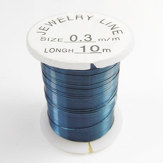 10m reel blue colour 0.3mm brass wire