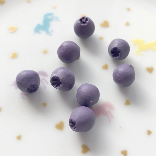 4 blueberry clay fruit pieces for decoden and more!