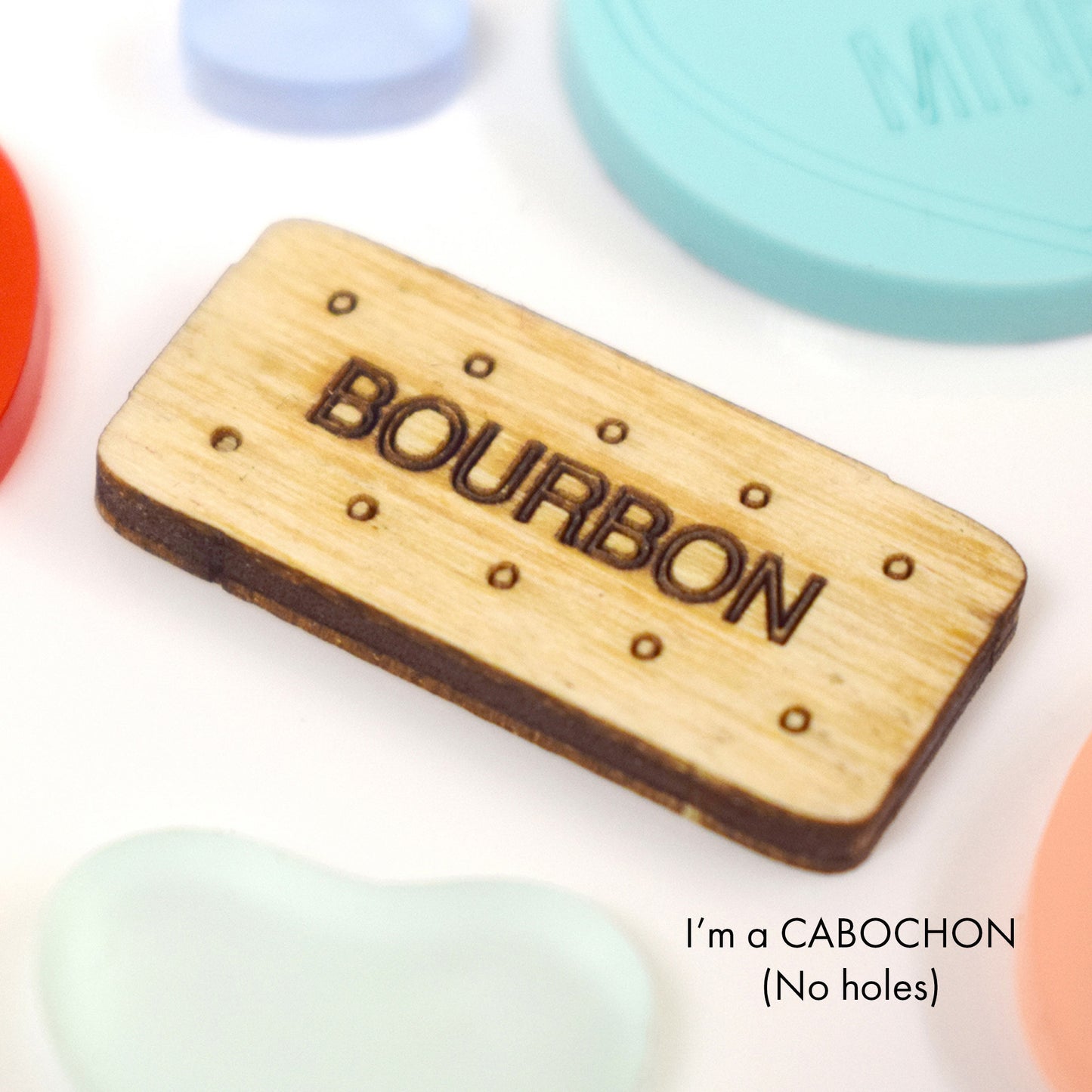 Cabochon Bourbon biscuit laser cut