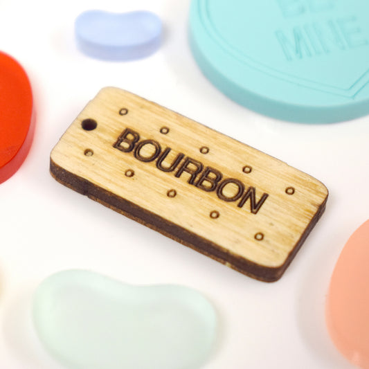 Bourbon biscuit laser cut charm