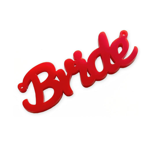 Bride laser cut word charm