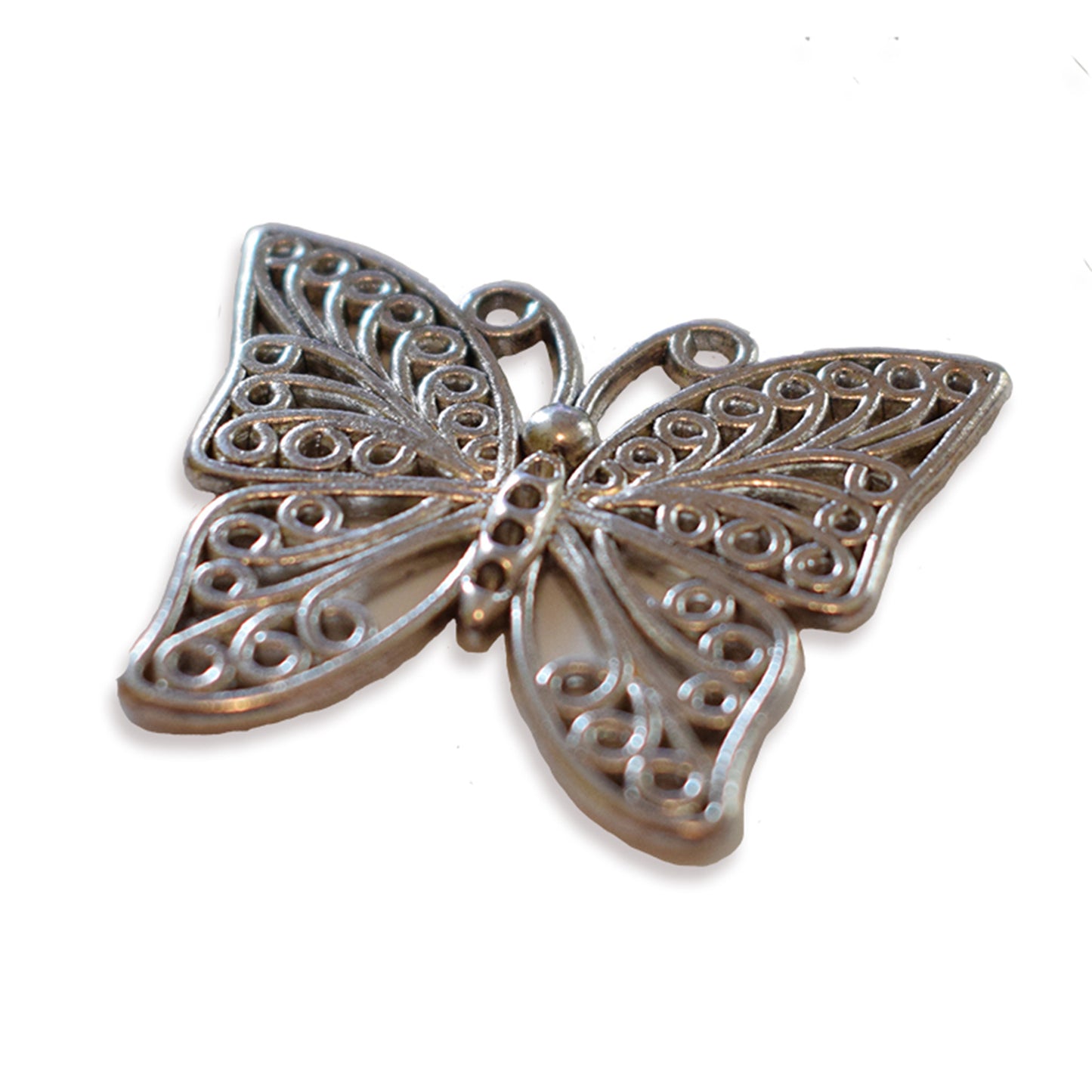 Butterfly silver colour charm, design 2