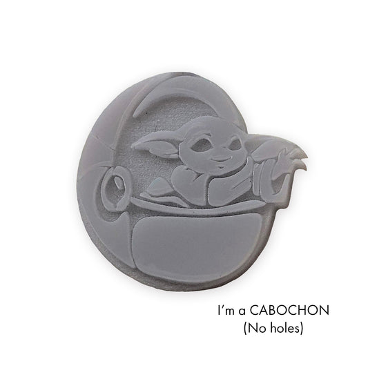 Cabochon Spaceship Baby Yoda laser cut