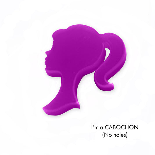 Cabochon Barbie doll head laser cut