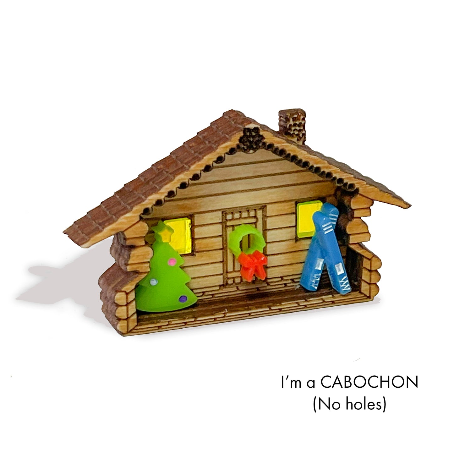 Cabochon Skii lodge deluxe laser cut