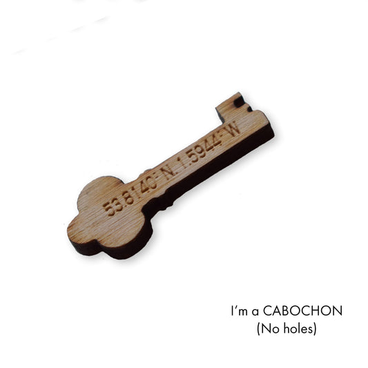 Cabochon Key CUSTOM coordinates laser cut