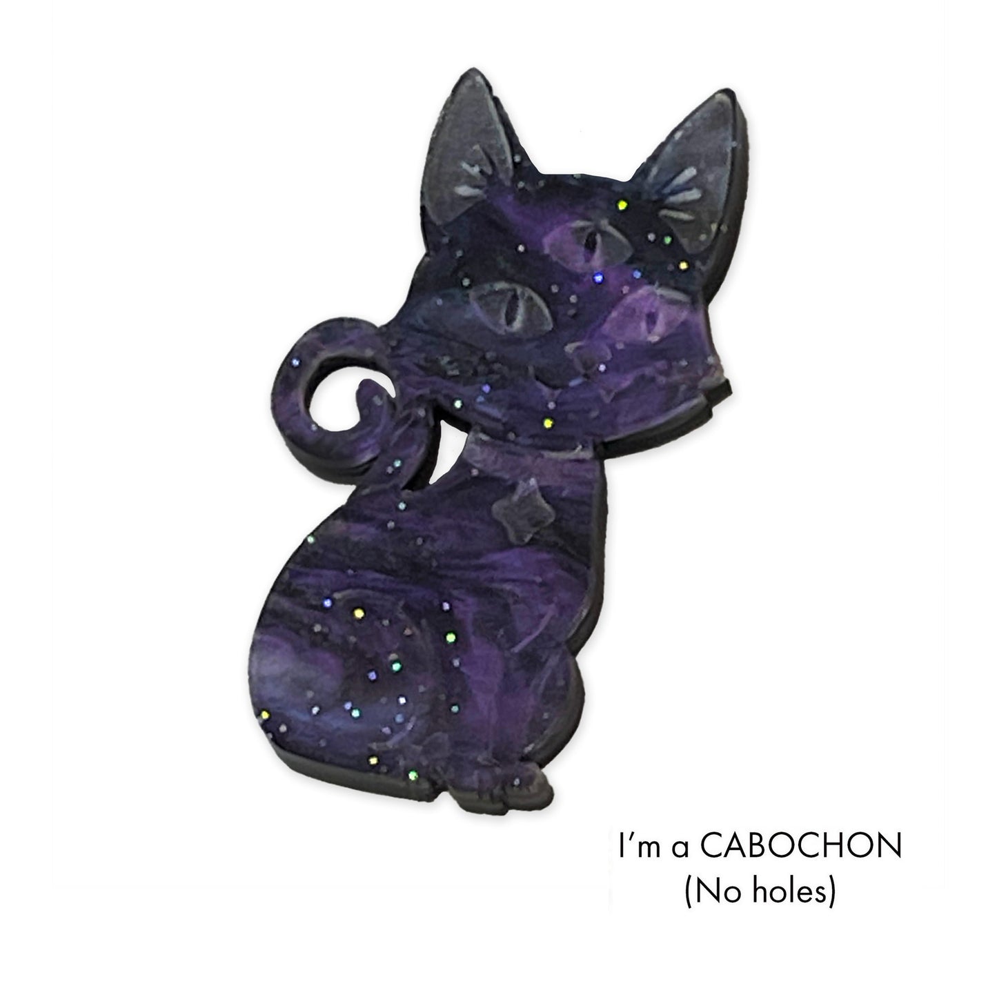 Cabochon Cosmic Kitty laser cut