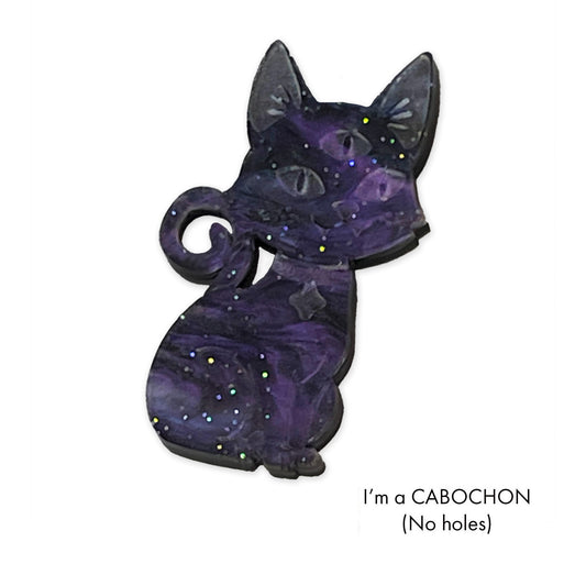 Cabochon Cosmic Kitty laser cut