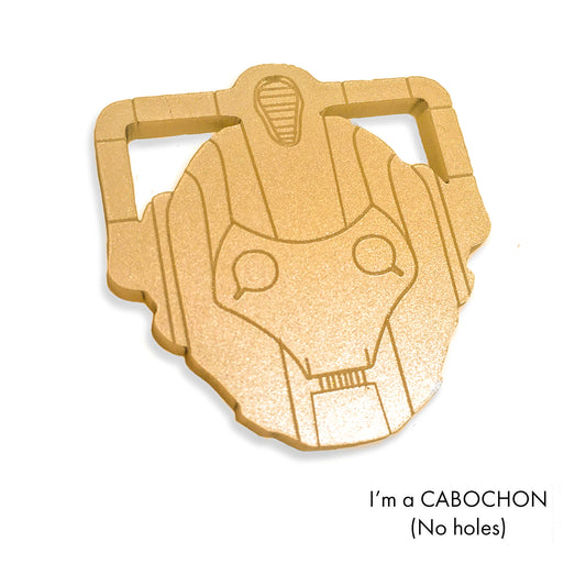 Cabochon Cyberman laser cut engraved