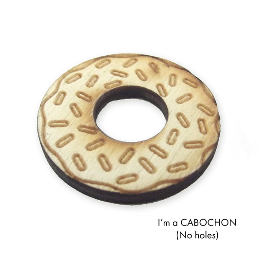 Cabochon Donut laser cut engraved