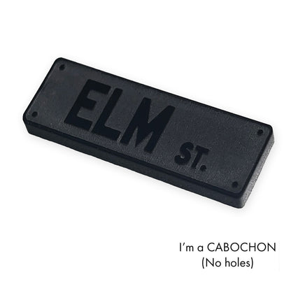 Cabochon Elm St sign Nightmare laser cut