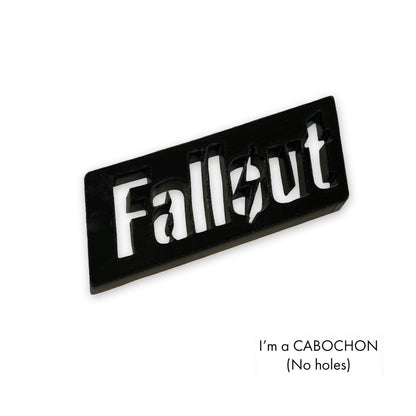 Cabochon Fallout logo laser cut