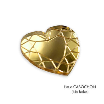 Cabochon Engraved heart shape gem diamond