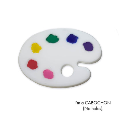 Cabochon artist paint pallet laser cut