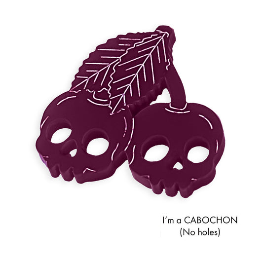 Cabochon Sour Cherry colour engraved laser cut