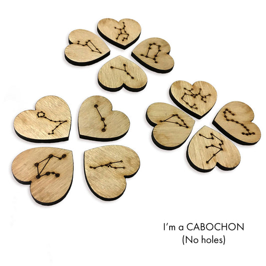 Cabochon Constellation heart laser cut