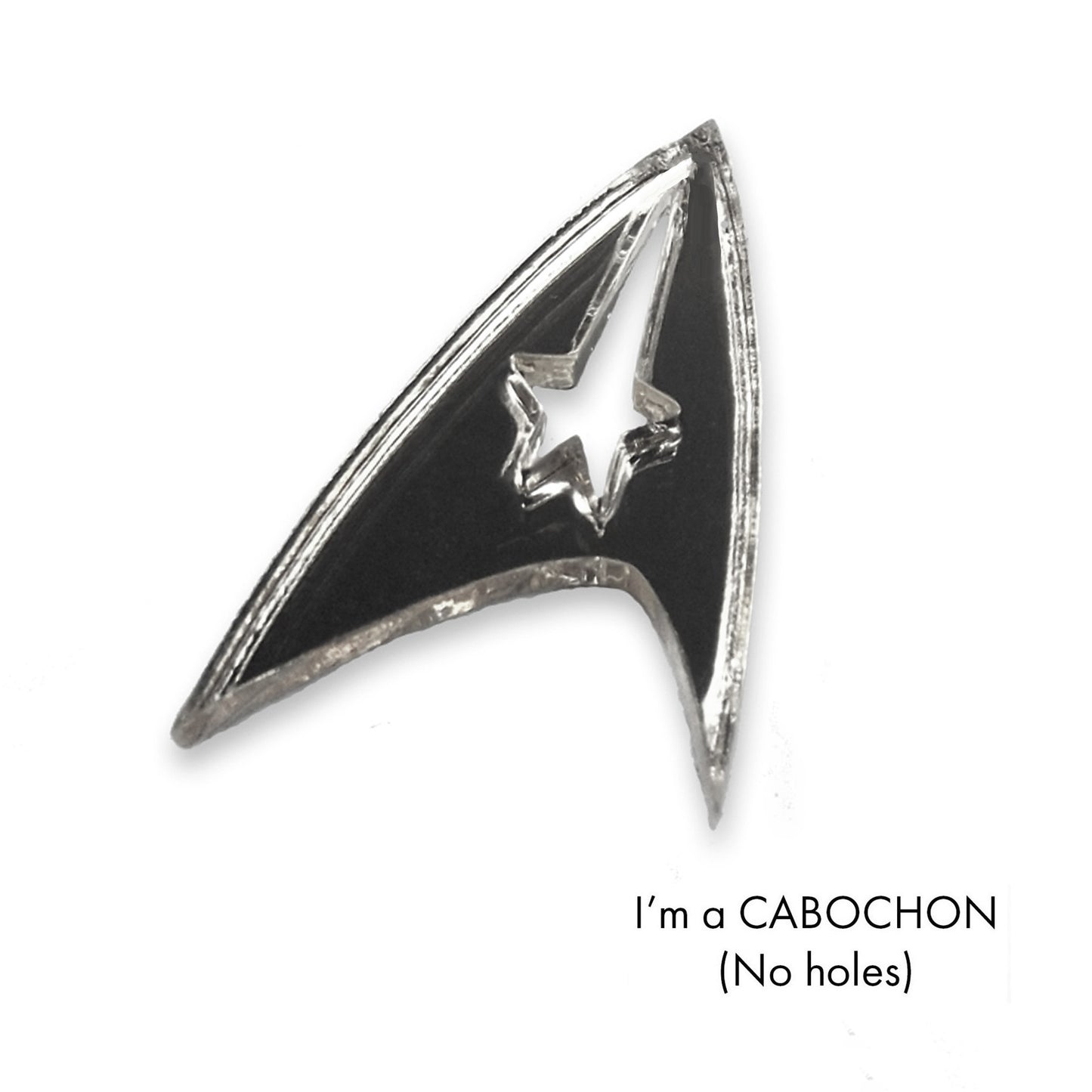 Cabochon Star Trek logo laser cut