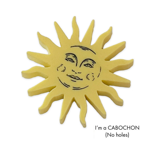 Cabochon Sun face laser cut