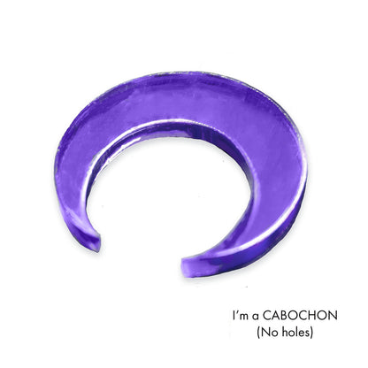 Cabochon Crescent inverted laser cut