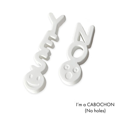 Cabochon Emoji Yes No laser cut word set