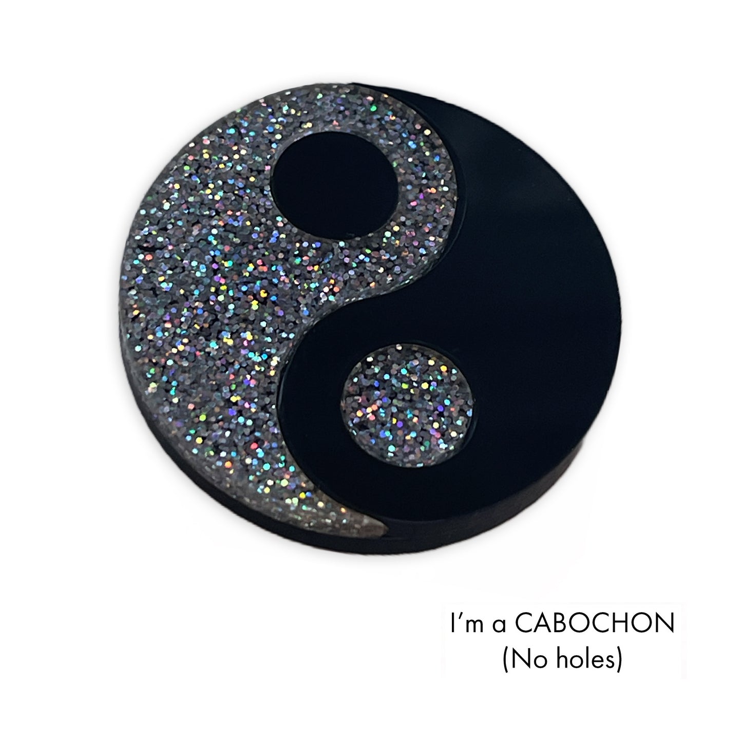 Cabochon Yin Yang deluxe laser cut