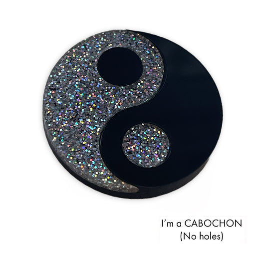 Cabochon Yin Yang deluxe laser cut