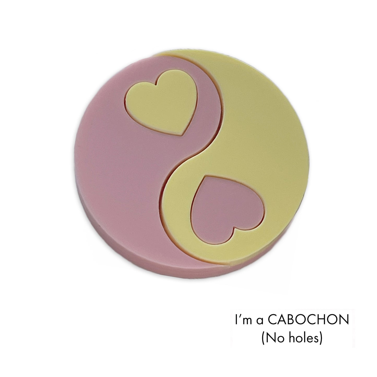 Cabochon Heart Yin Yang deluxe laser cut