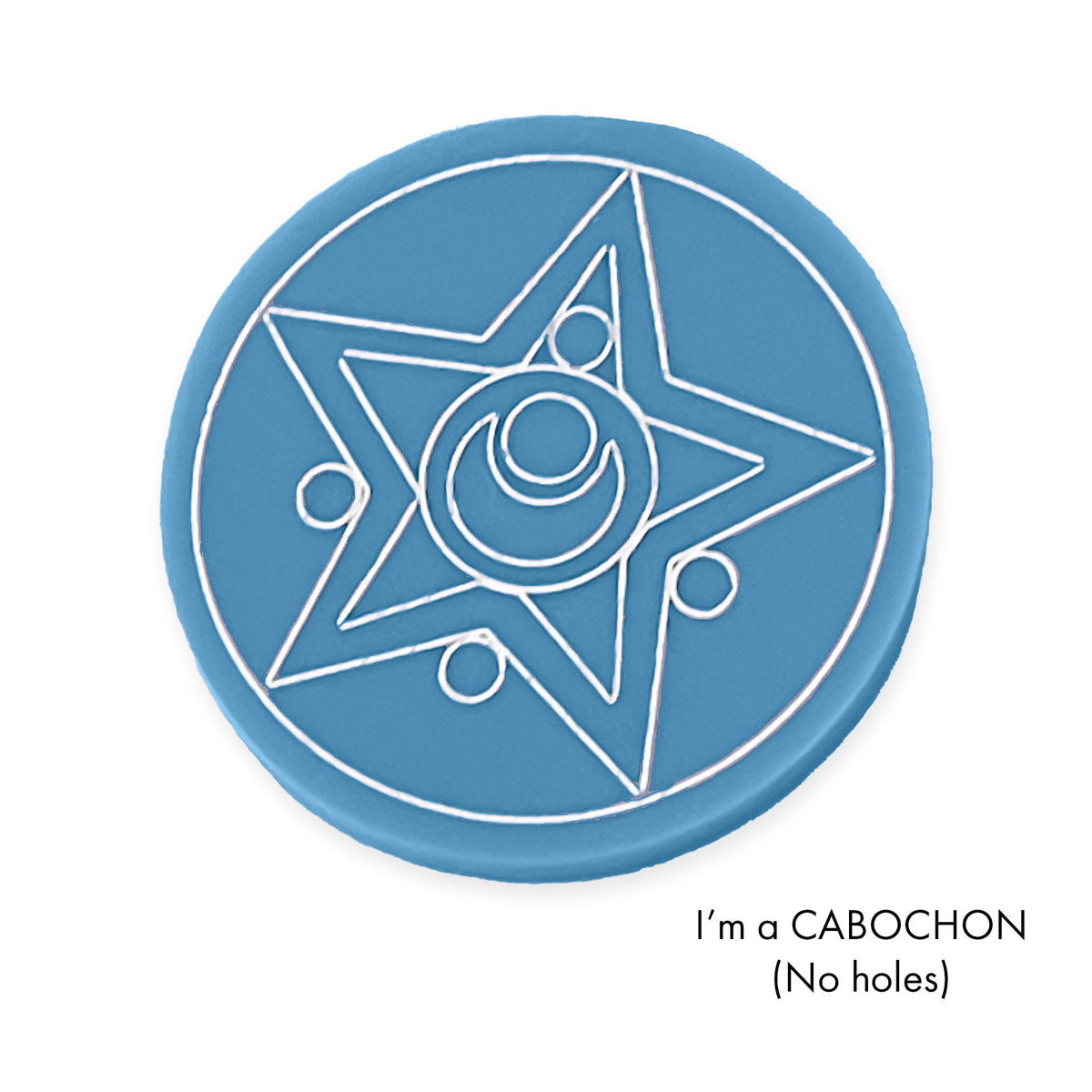 Cabochon Crystal star Sailor moon colour engraved laser cut