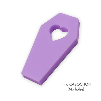 Cabochon Heart coffin laser cut